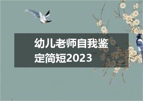 幼儿老师自我鉴定简短2023