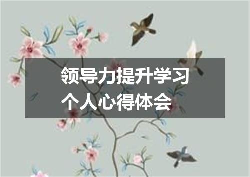 领导力提升学习个人心得体会