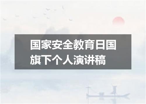国家安全教育日国旗下个人演讲稿