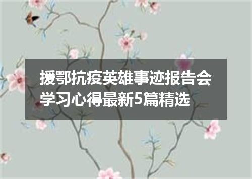 援鄂抗疫英雄事迹报告会学习心得最新5篇精选