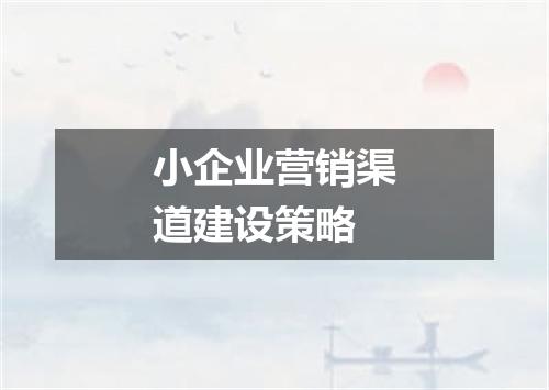 小企业营销渠道建设策略