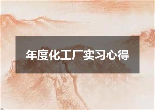 年度化工厂实习心得