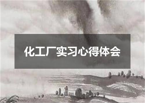 化工厂实习心得体会