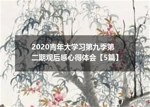 2020青年大学习第九季第二期观后感心得体会【5篇】