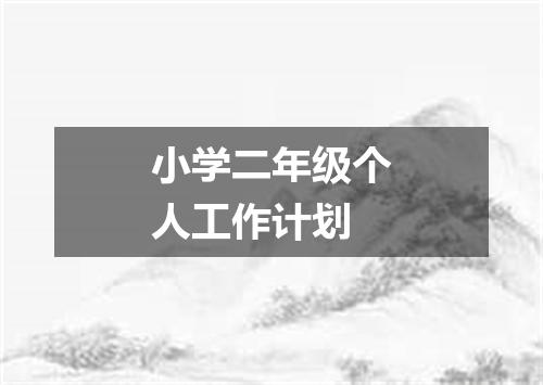 小学二年级个人工作计划