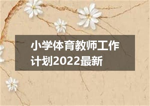 小学体育教师工作计划2022最新