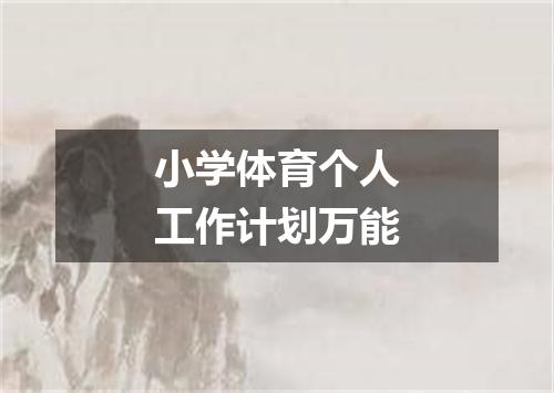 小学体育个人工作计划万能