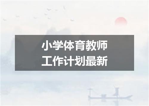 小学体育教师工作计划最新