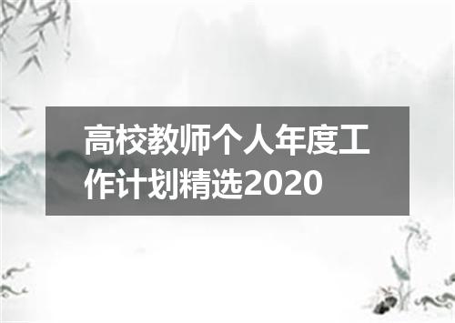 高校教师个人年度工作计划精选2020