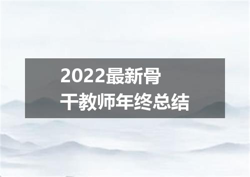 2022最新骨干教师年终总结