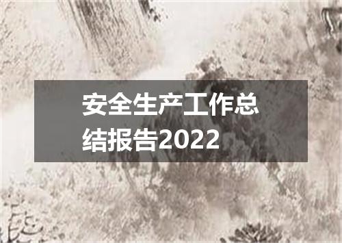 安全生产工作总结报告2022