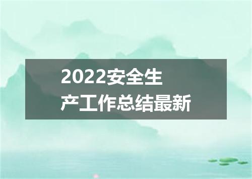 2022安全生产工作总结最新