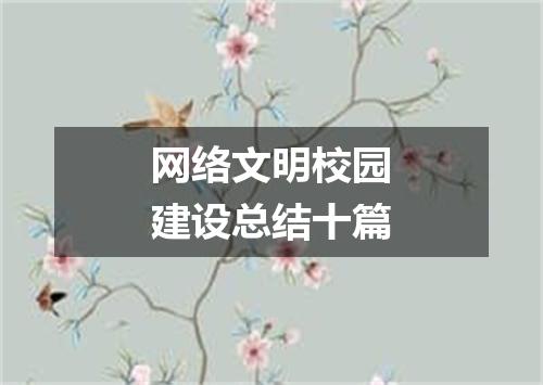 网络文明校园建设总结十篇