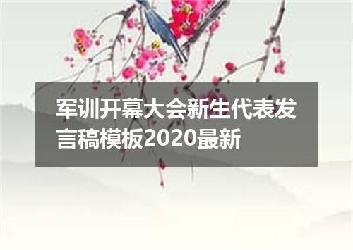 军训开幕大会新生代表发言稿模板2020最新