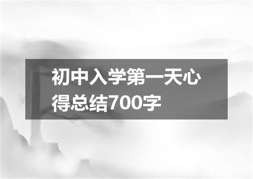 初中入学第一天心得总结700字