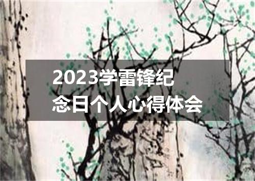 2023学雷锋纪念日个人心得体会