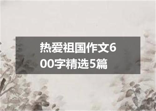 热爱祖国作文600字精选5篇