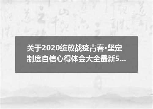 关于2020绽放战疫青春·坚定制度自信心得体会大全最新5篇
