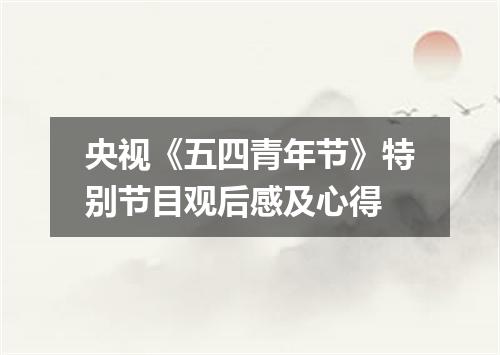 央视《五四青年节》特别节目观后感及心得