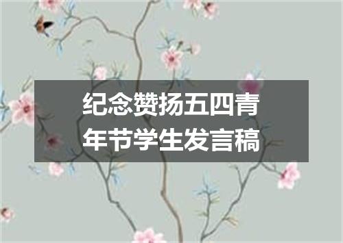 纪念赞扬五四青年节学生发言稿