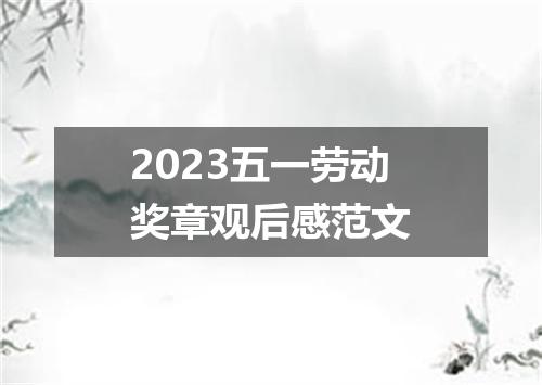 2023五一劳动奖章观后感范文