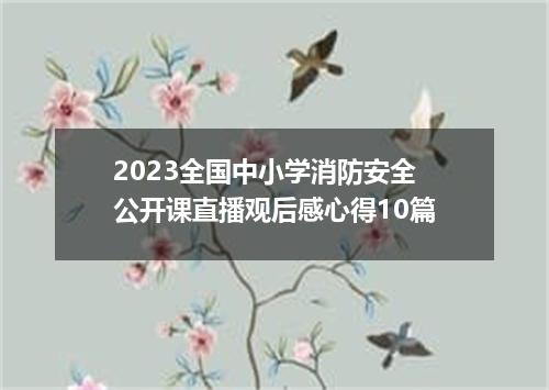 2023全国中小学消防安全公开课直播观后感心得10篇