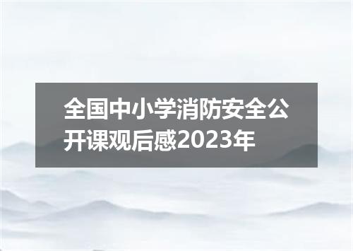 全国中小学消防安全公开课观后感2023年