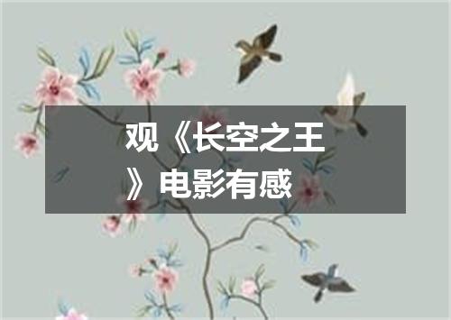 观《长空之王》电影有感