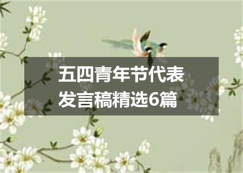 五四青年节代表发言稿精选6篇