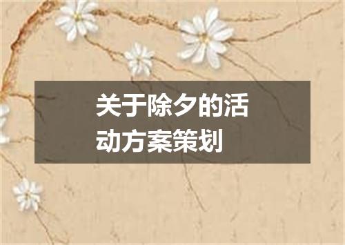 关于除夕的活动方案策划