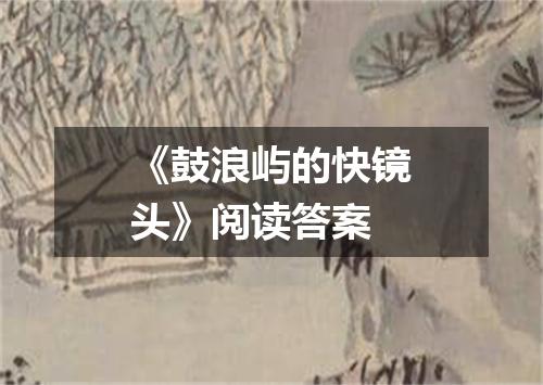 《鼓浪屿的快镜头》阅读答案