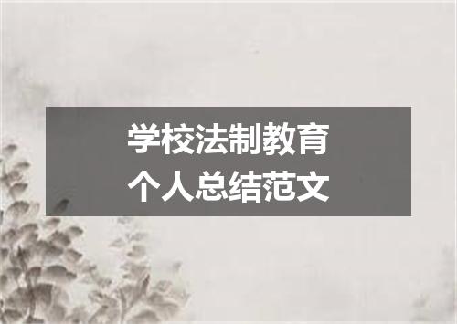 学校法制教育个人总结范文
