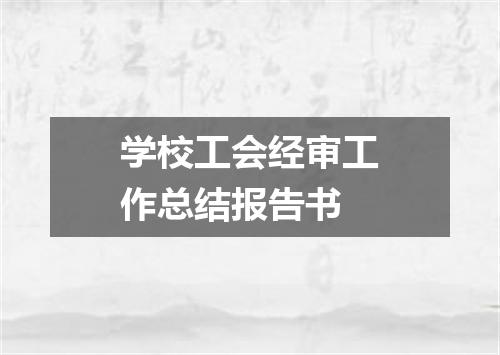 学校工会经审工作总结报告书