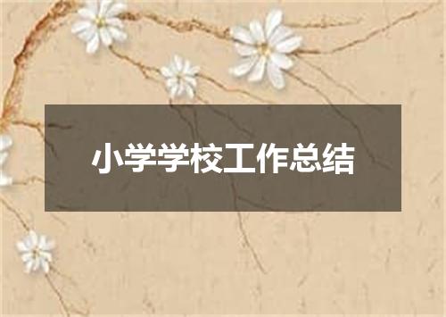 小学学校工作总结
