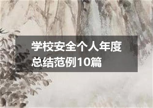 学校安全个人年度总结范例10篇