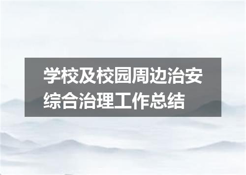 学校及校园周边治安综合治理工作总结