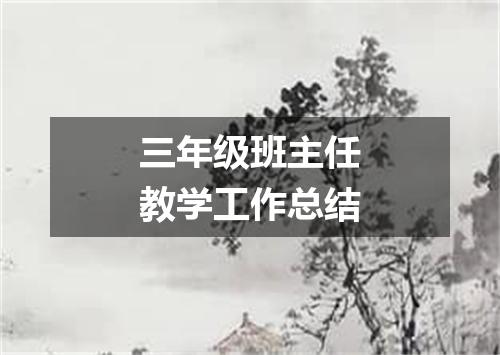 三年级班主任教学工作总结