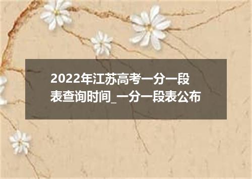 2022年江苏高考一分一段表查询时间_一分一段表公布