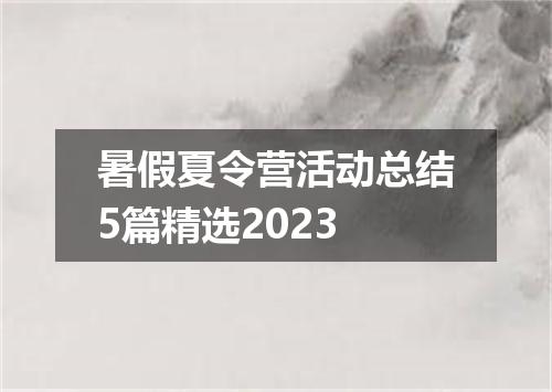 暑假夏令营活动总结5篇精选2023