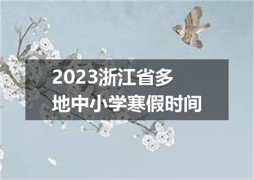 2023浙江省多地中小学寒假时间