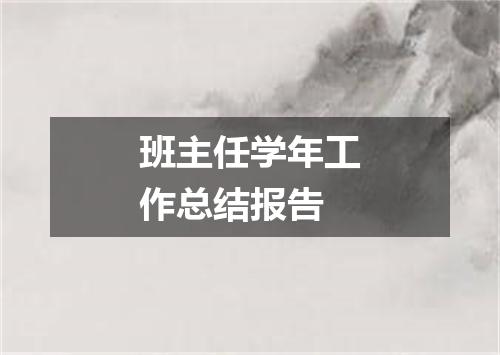 班主任学年工作总结报告