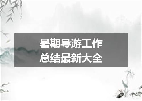 暑期导游工作总结最新大全