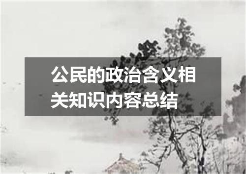 公民的政治含义相关知识内容总结