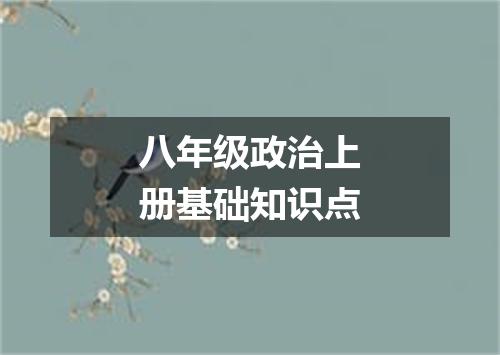 八年级政治上册基础知识点
