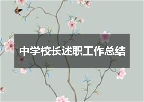 中学校长述职工作总结