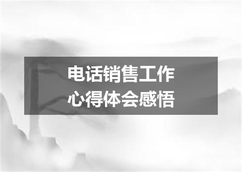 电话销售工作心得体会感悟