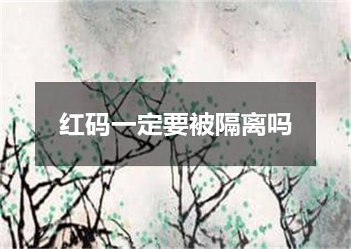 红码一定要被隔离吗