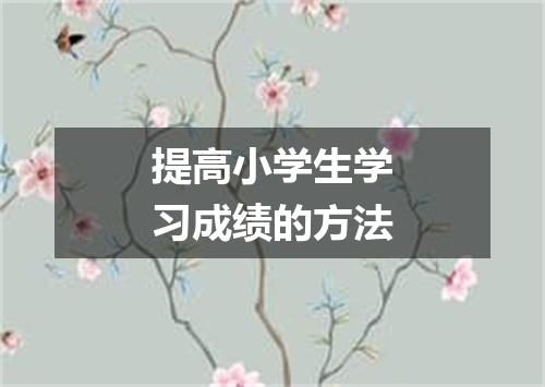 提高小学生学习成绩的方法