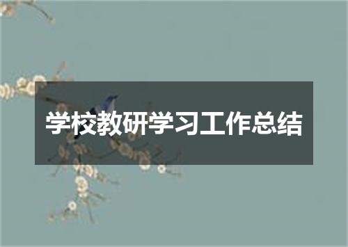 学校教研学习工作总结