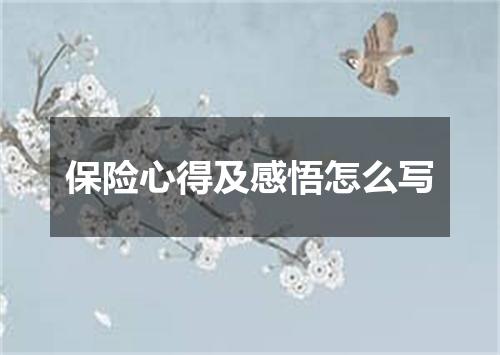 保险心得及感悟怎么写